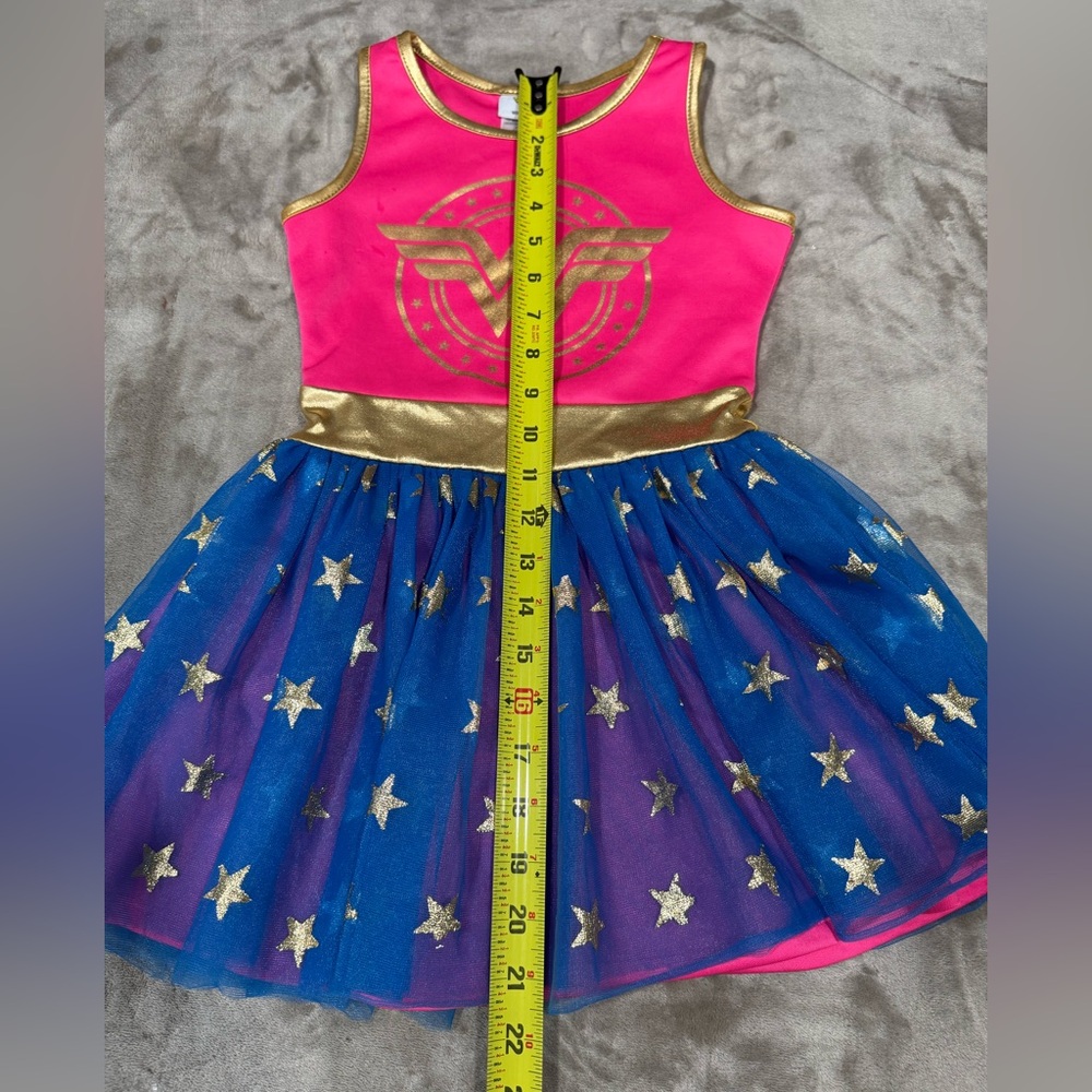 DC Wonder Woman Kids Costume Dress - Pink and Blue with Gold - Picture 7 of 8